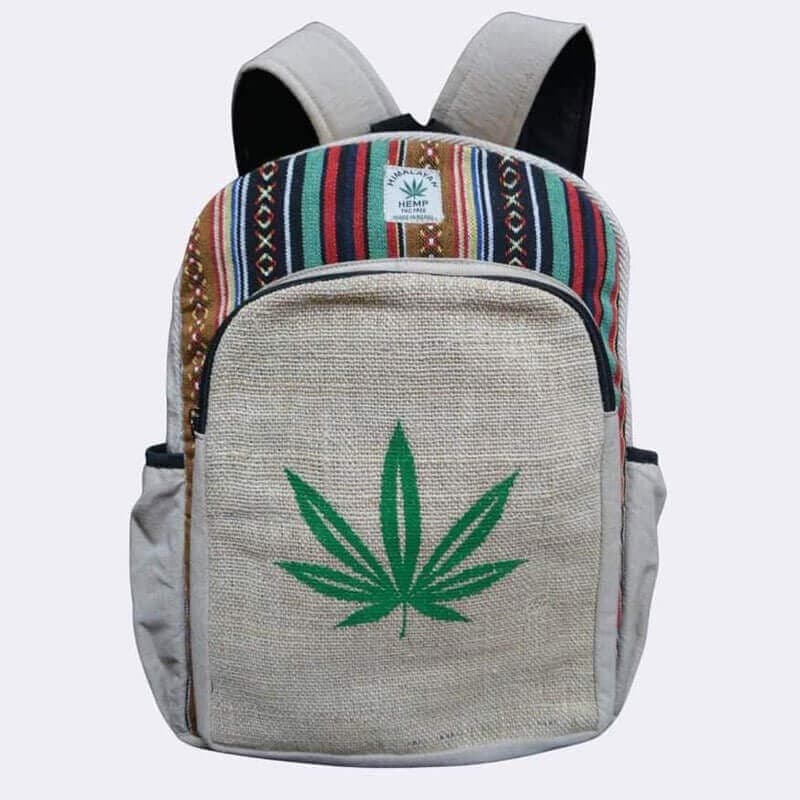 Hemp Backpack with weed logo minimalistic